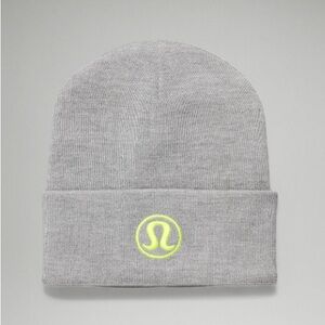 Lululemon Warm Revelations Beanie Color Rhino Grey / Highlighter Yellow OS NWT